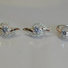 Серебряный набор с золотыми пластинами