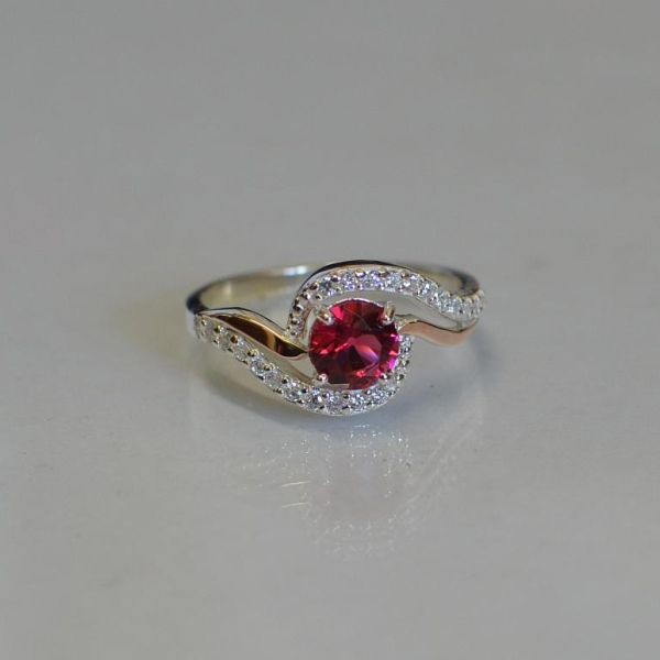 Срібна каблучка з золотими пластинами