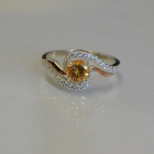 Срібна каблучка з золотими пластинами