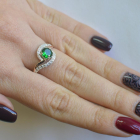 Срібна каблучка з золотими пластинами