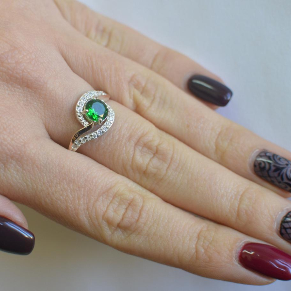 Срібна каблучка з золотими пластинами