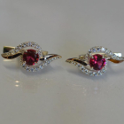 Серебряные серьги с  накладками из золота