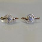 Серебряные серьги с  накладками из золота