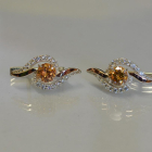 Серебряные серьги с  накладками из золота