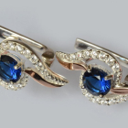 Серебряные серьги с  накладками из золота