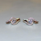 Серебряные серьги с  накладками из золота