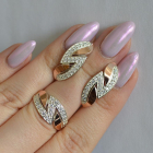 Срібний набір із золотими пластинами