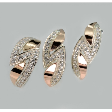 Серебряный набор с золотыми пластинами