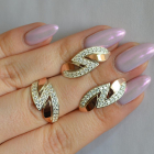 Срібний набір із золотими пластинами