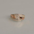 Срібна каблучка з накладками з золота