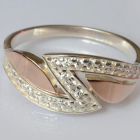 Срібна каблучка з накладками з золота