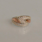 Срібна каблучка з накладками з золота