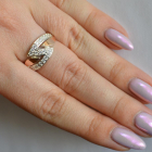 Срібна каблучка з накладками з золота