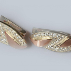 Серебряные серьги  с пластинами из золота