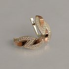 Серебряные серьги  с пластинами из золота