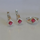 Срібний комплект з золотими вставками