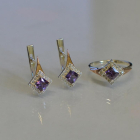 Срібний комплект з золотими вставками