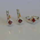 Срібний комплект з золотими вставками