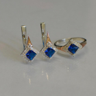 Срібний комплект з золотими вставками