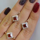 Срібний комплект з золотими вставками