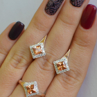 Срібний комплект з золотими вставками