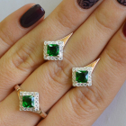 Срібний комплект з золотими вставками