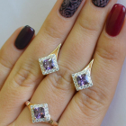 Срібний комплект з золотими вставками