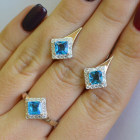 Срібний комплект з золотими вставками