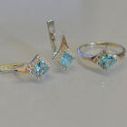 Срібний комплект з золотими вставками