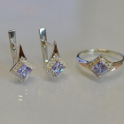 Срібний комплект з золотими вставками