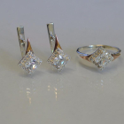 Срібний комплект з золотими вставками