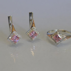 Срібний комплект з золотими вставками