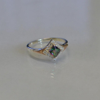 Срібна каблучка з накладками з золота