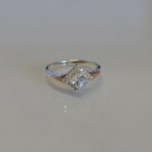 Срібна каблучка з накладками з золота