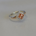 Срібна каблучка з накладками з золота