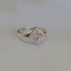 Срібна каблучка з накладками з золота