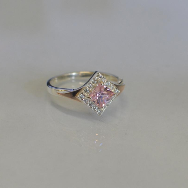 Срібна каблучка з накладками з золота