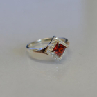 Срібна каблучка з накладками з золота