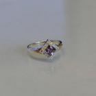 Срібна каблучка з накладками з золота