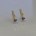 Срібні сережки з золотими напайками