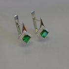 Срібні сережки з золотими напайками