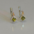 Срібні сережки з золотими напайками