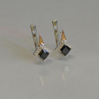 Срібні сережки з золотими напайками