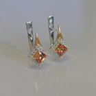 Срібні сережки з золотими напайками