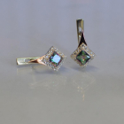 Срібні сережки з золотими напайками