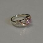 Каблучка срібна з золотими наклакдами та кубічним цирконієм