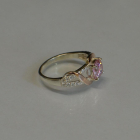 Каблучка срібна з золотими наклакдами та кубічним цирконієм