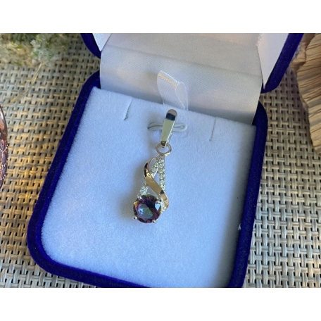 Серебряная подвеска с золотими вставками