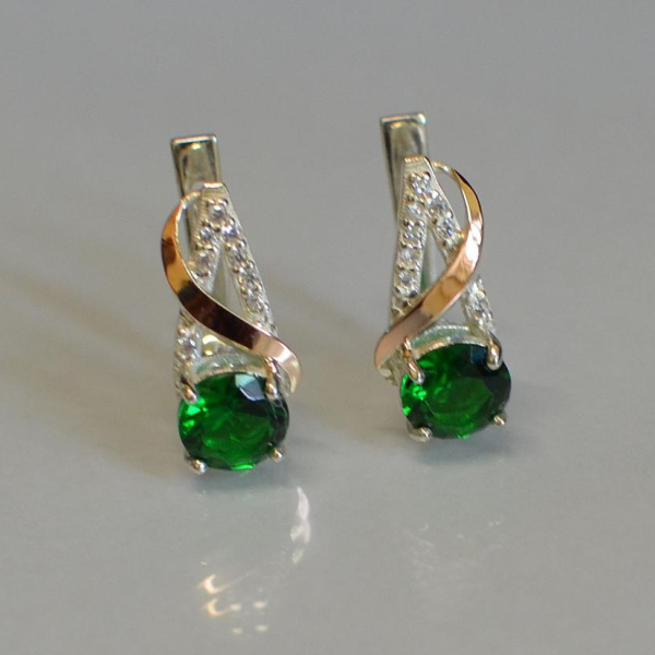 Кульчики із срібла та золота