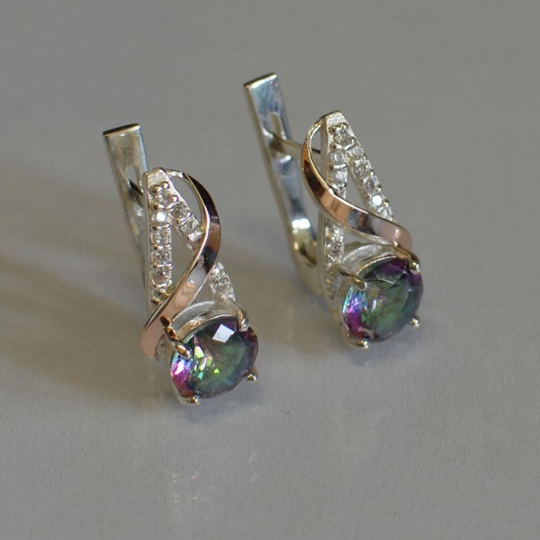 Кульчики із срібла та золота